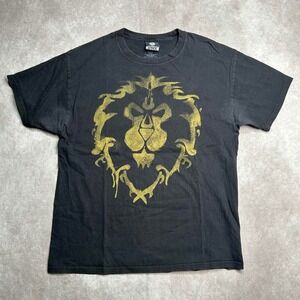 Jinx World of Warcraft WoW Alliance Graphic Tee Black Gold Blizzard Mens Large